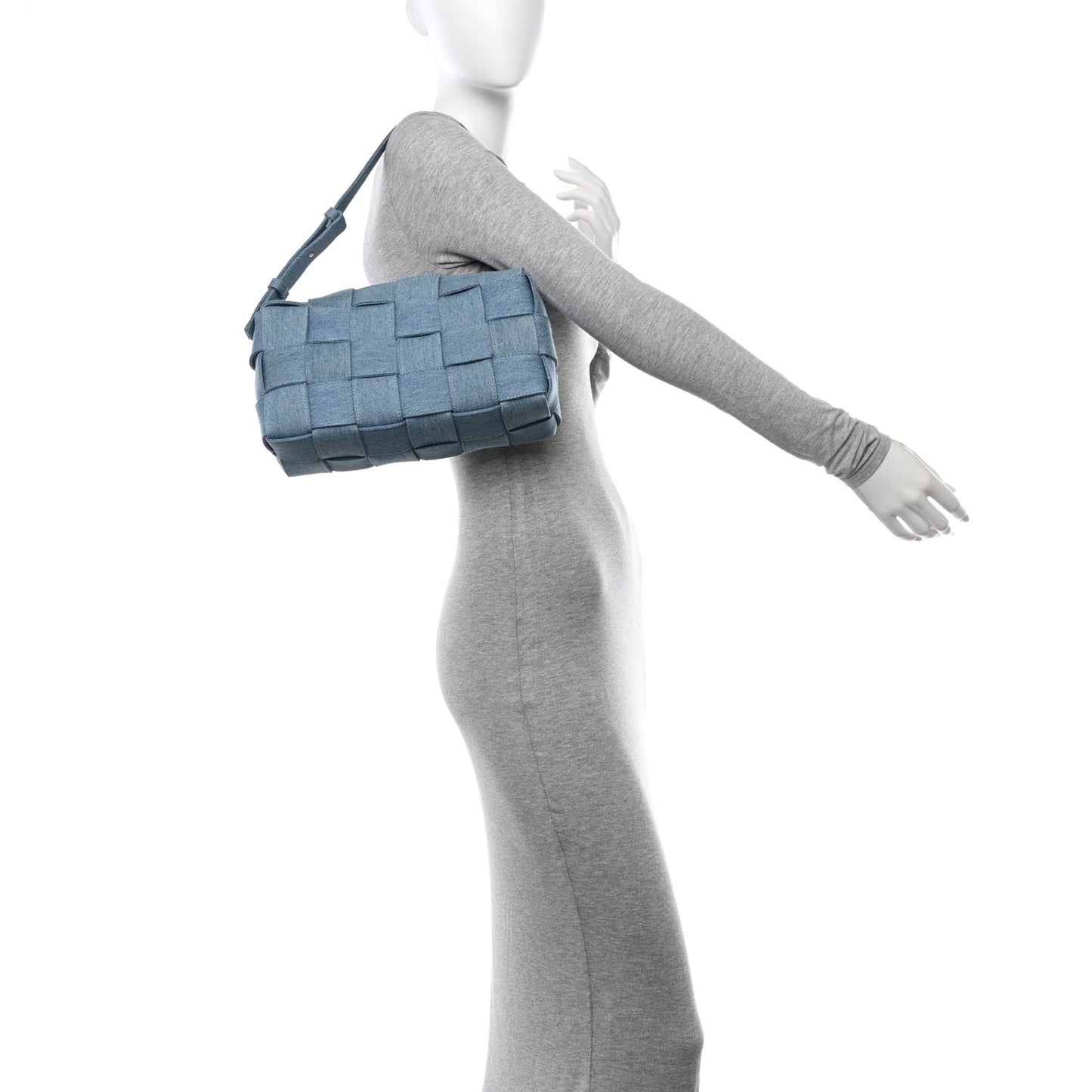 Denim Maxi Intrecciato Brick Cassette Bag Indigo