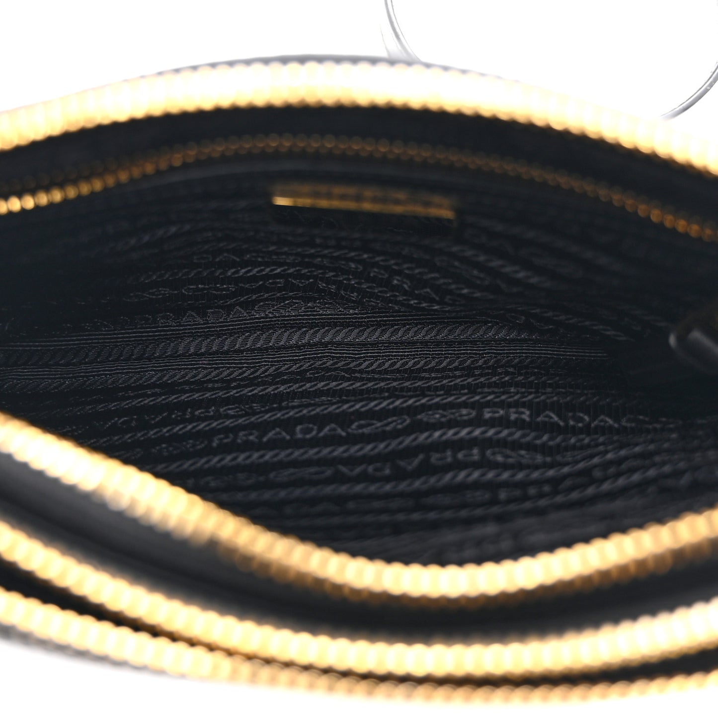 Tessuto Nylon Soft Calf Double Zip Crossbody Bag Black