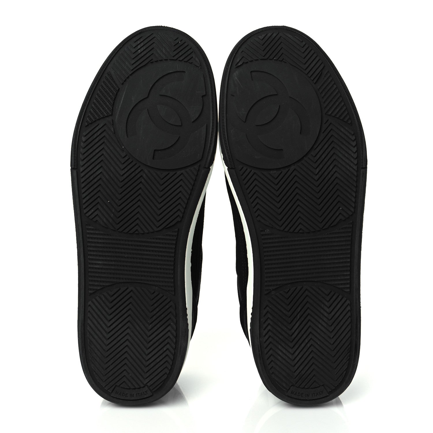 Chanel Fabric Womens Logo Sneakers 38 Black White 6 of 10