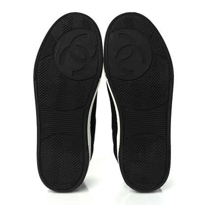 Chanel Fabric Womens Logo Sneakers 38 Black White 6 of 10