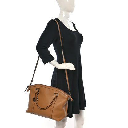 Gucci Pebbled Calfskin Medium GG Convertible Dome Satchel Beige 2 of 11