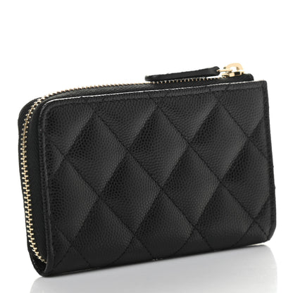 Chanel Caviar Quilted Zipped Key Holder Case Black 3 of 7