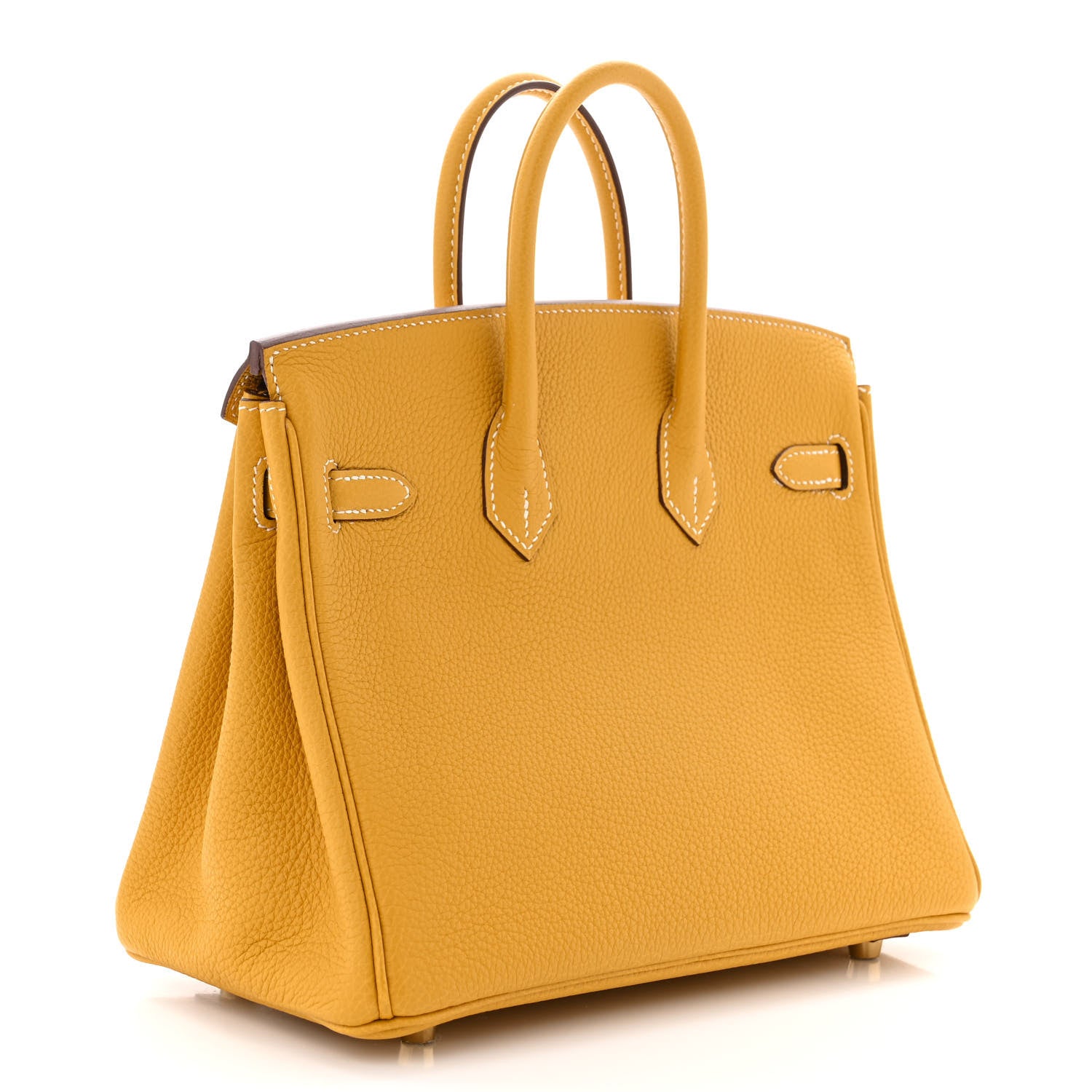 Hermes Togo Horseshoe Birkin 25 Jaune Ambre 3 of 11