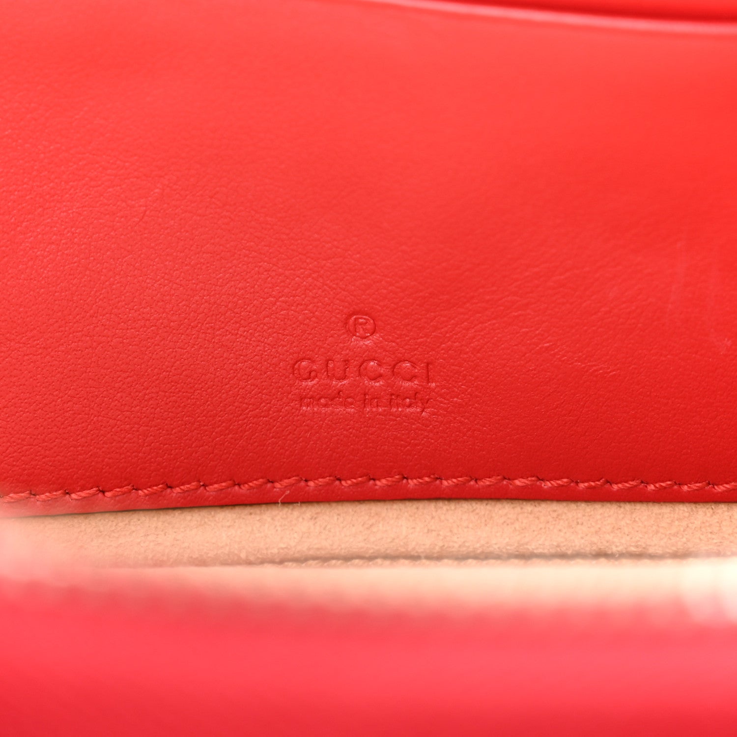 Gucci Calfskin Matelasse Mini GG Marmont Chain Crossbody Bag Hibiscus Red 6 of 11
