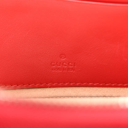 Gucci Calfskin Matelasse Mini GG Marmont Chain Crossbody Bag Hibiscus Red 6 of 11