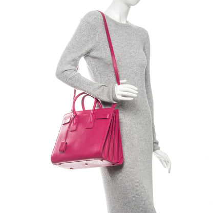 Saint Laurent Calfskin Small Sac De Jour Lipstick Fuchsia 2 of 7