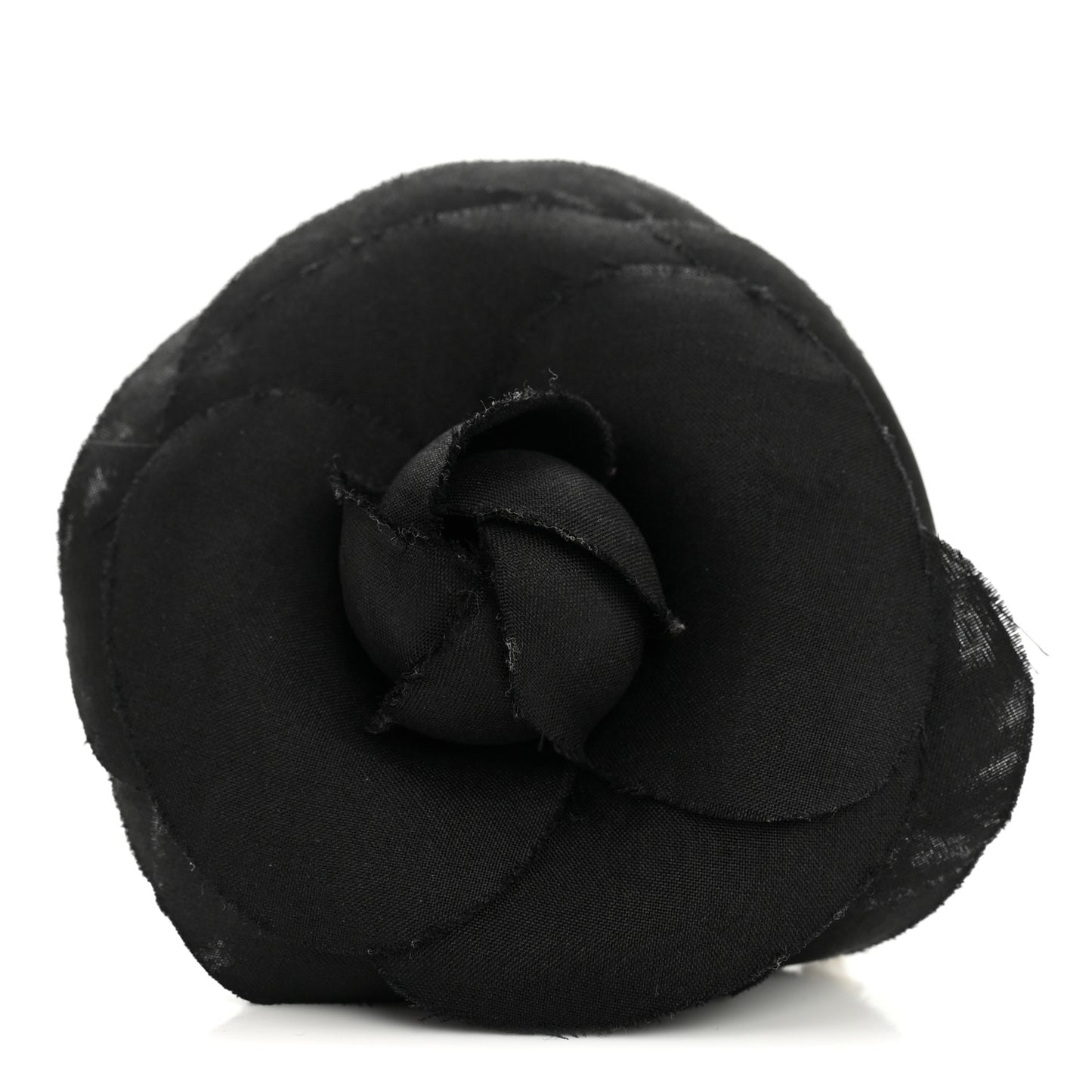 Fabric Camellia Brooch Black
