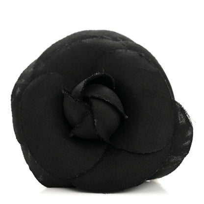 Chanel Fabric Camellia Brooch Black 1 of 5