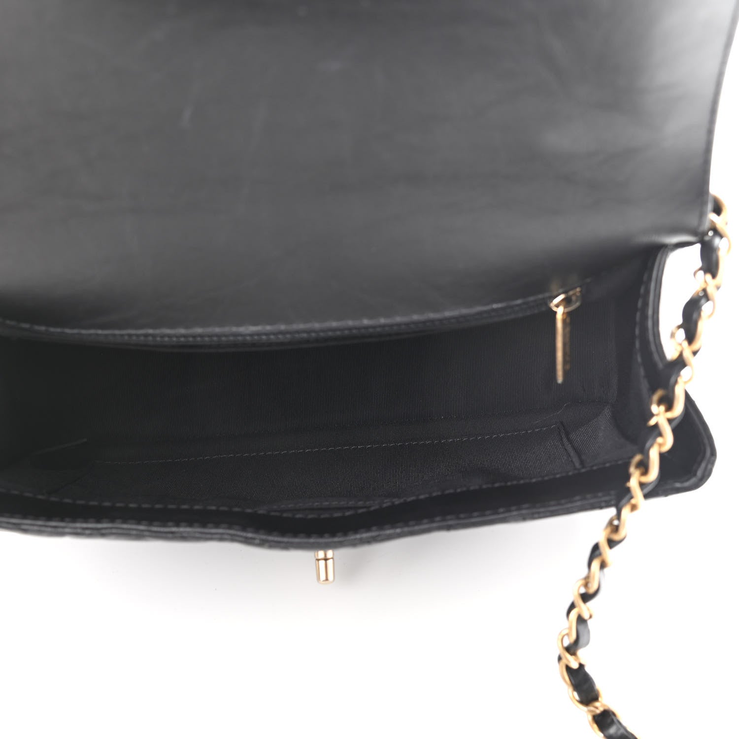 Chanel Calfskin Chevron Quilted Top Handle Flap Black 5 of 12