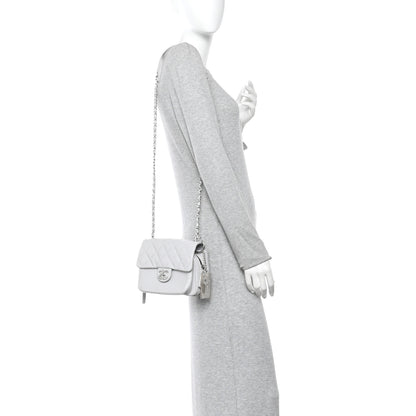 Chanel Aged Calfskin Quilted Express Zip Around Flap Light Grey 2 of 11