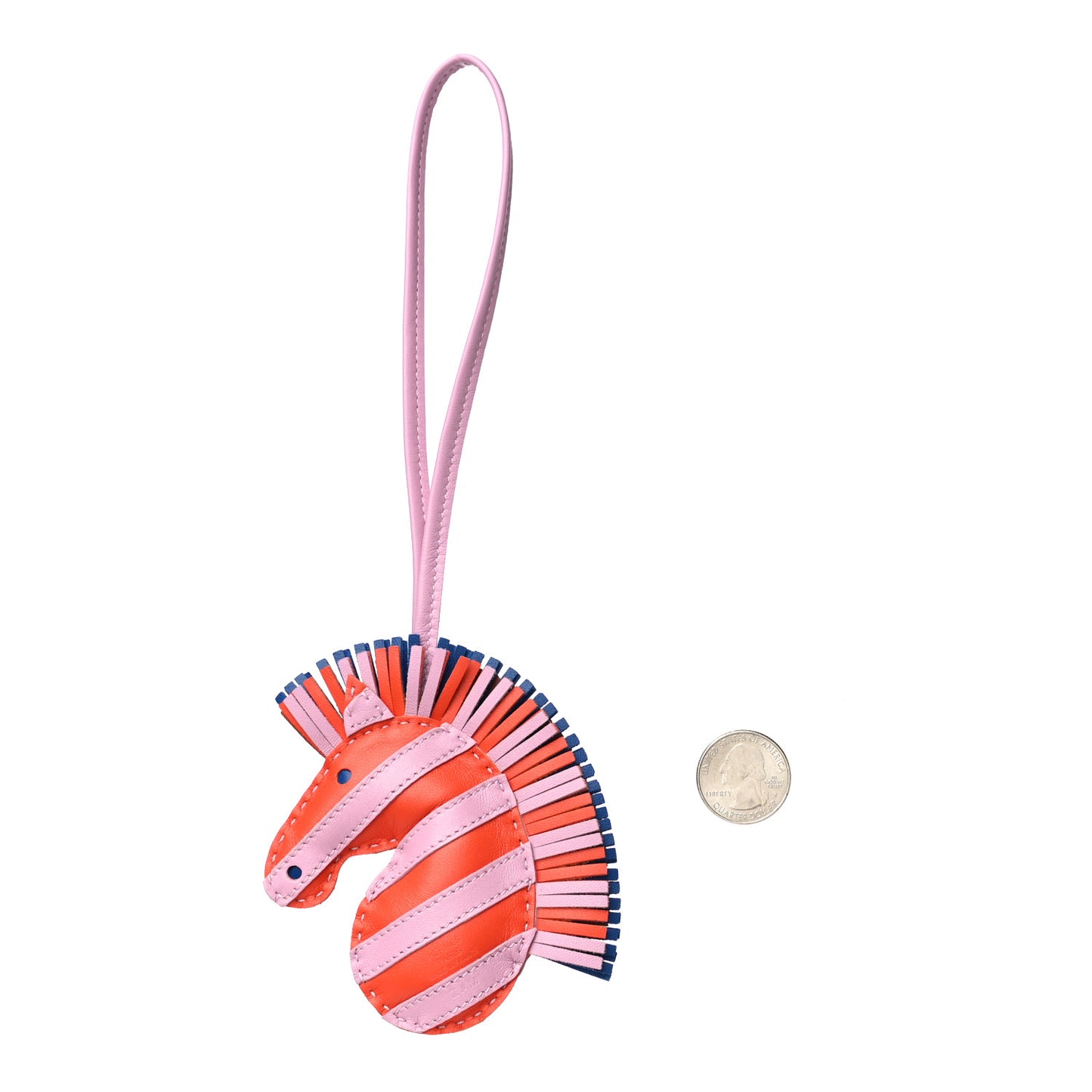 Milo Lambskin Geegee Savannah Bag Charm Orange Poppy Mauve Sylvestre Bleu de France