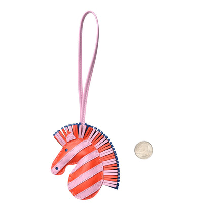 Hermes Milo Lambskin Geegee Savannah Bag Charm Orange Poppy Mauve Sylvestre Bleu de France 2 of 6