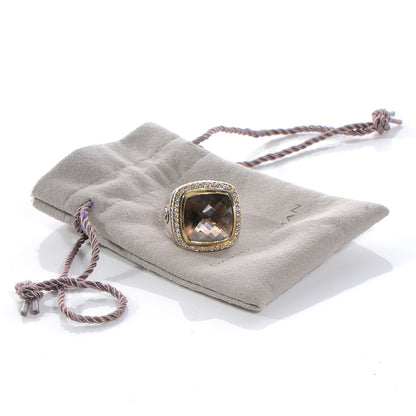 David Yurman Sterling Silver 18K Yellow Gold Diamond Smoky Quartz 14mm Albion Statement Ring 54 7 5 of 5