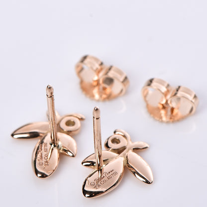 Tiffany 18K Rose Gold Diamond Paloma Picasso Olive Leaf Earrings 3 of 4