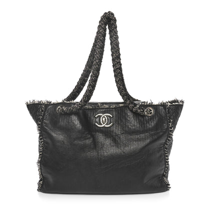 Chanel Glazed Calfskin Tweed Tweedy Shopping Tote Black 1 of 11