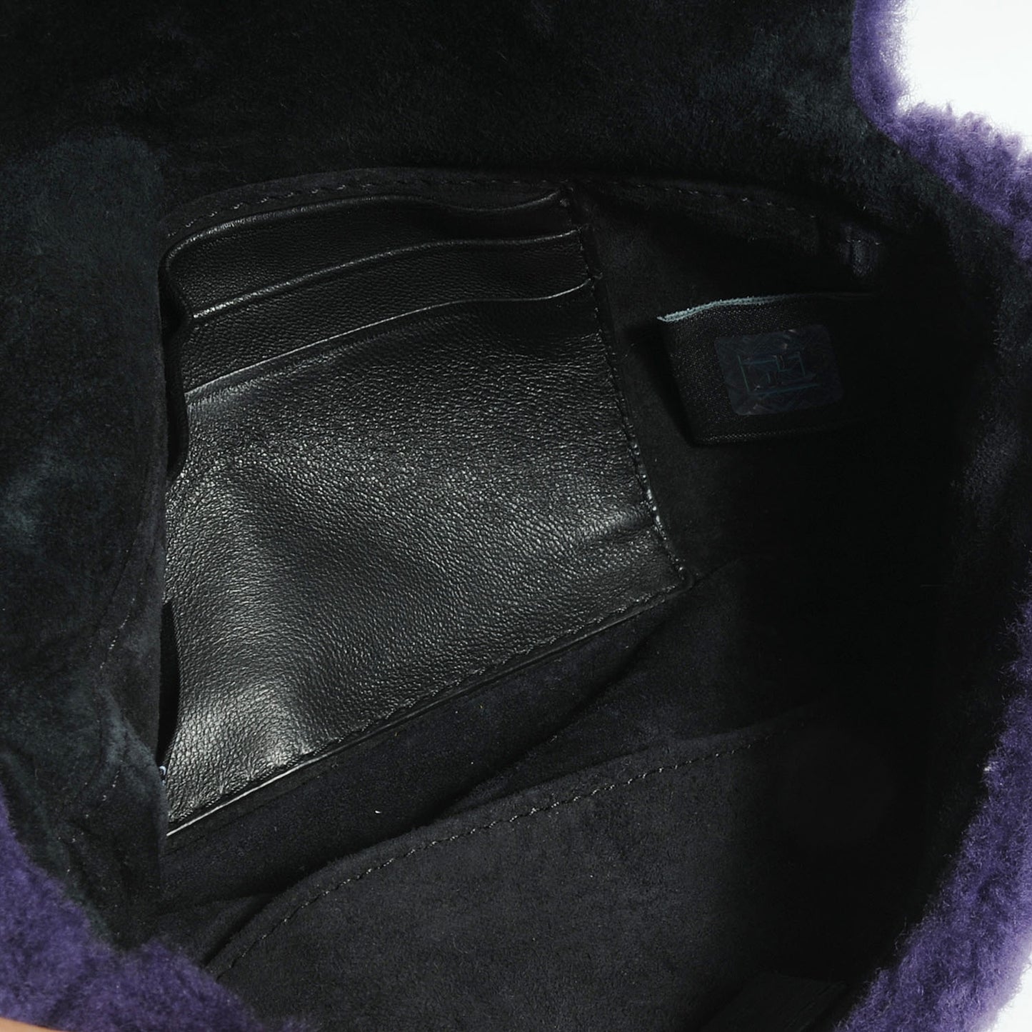 Shearling Nappa Mini Be Baguette Shoulder Bag Purple Black