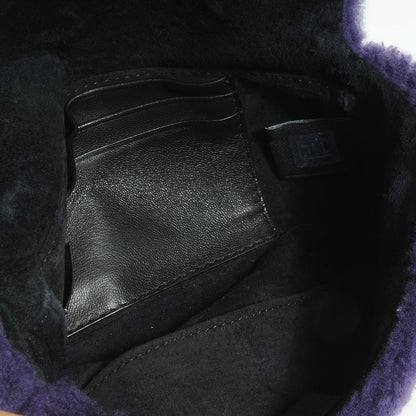 Fendi Shearling Nappa Mini Be Baguette Shoulder Bag Purple Black 5 of 9
