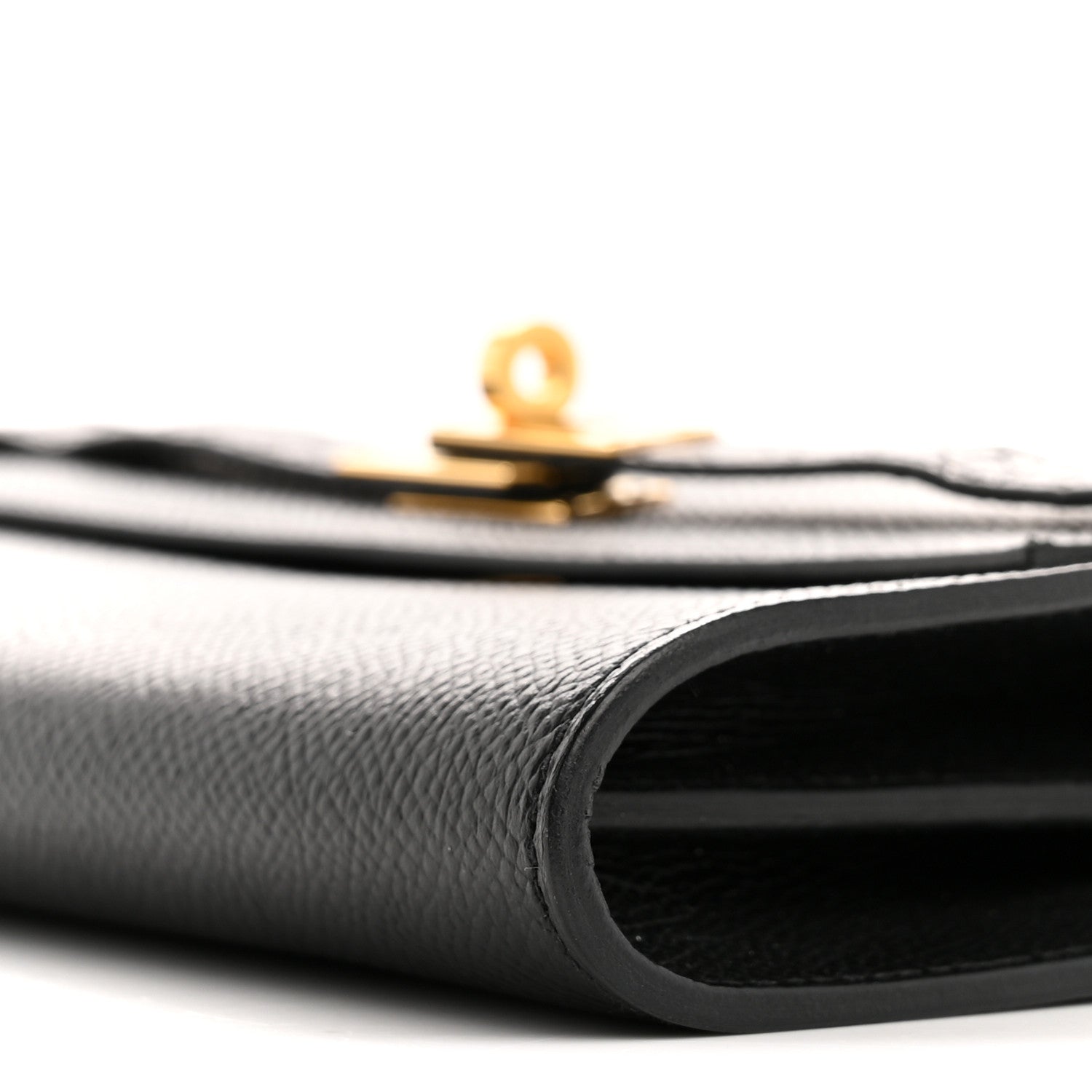 Hermes Epsom Shiny Alligator Touch Kelly Wallet To Go Black 10 of 10