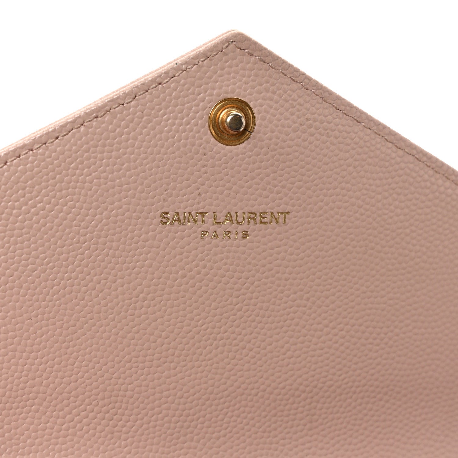 Saint Laurent Grain De Poudre Matelasse Chevron Monogram Flap Wallet Pale Pink 6 of 7