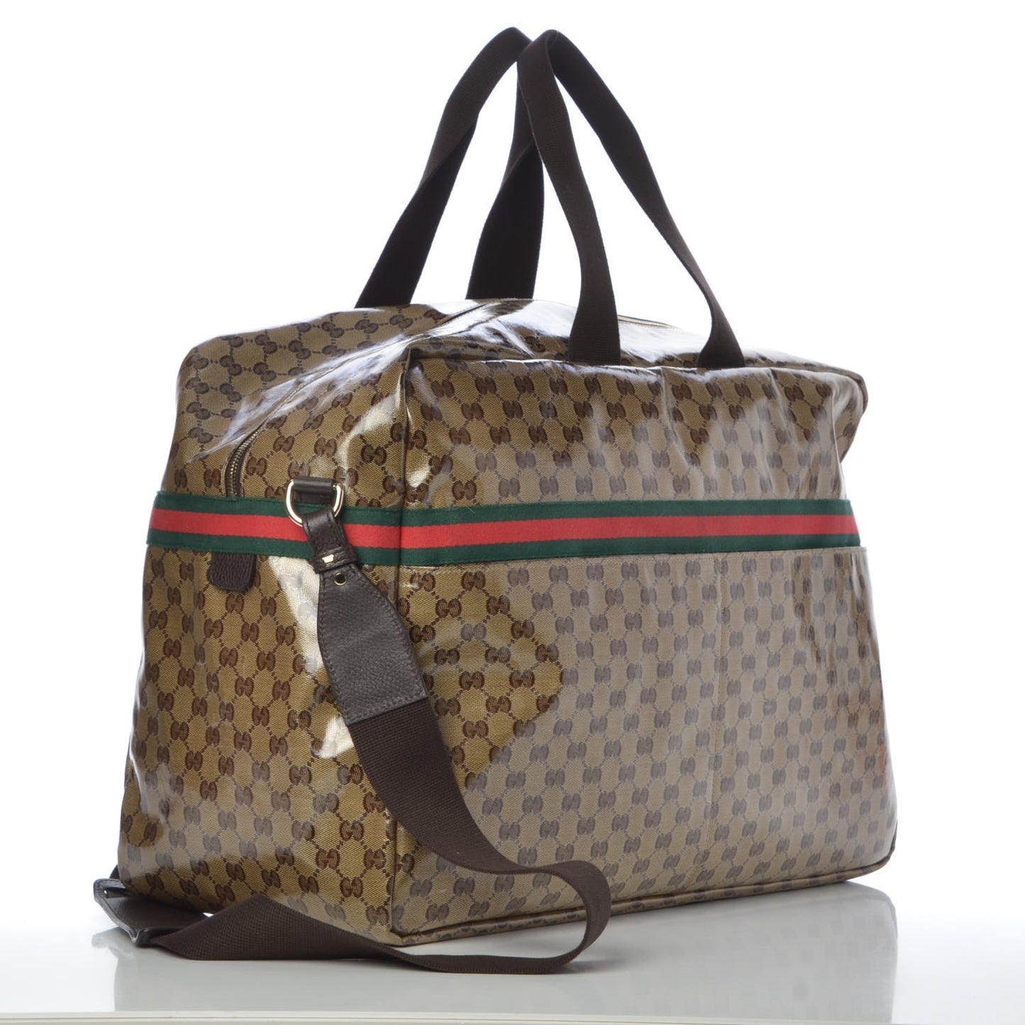 Crystal Monogram Web Large Carry On Duffle Bag Brown