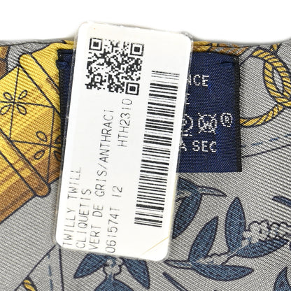 Hermes Silk Cliquetis Twilly Vert De Gris Anthracite 4 of 5