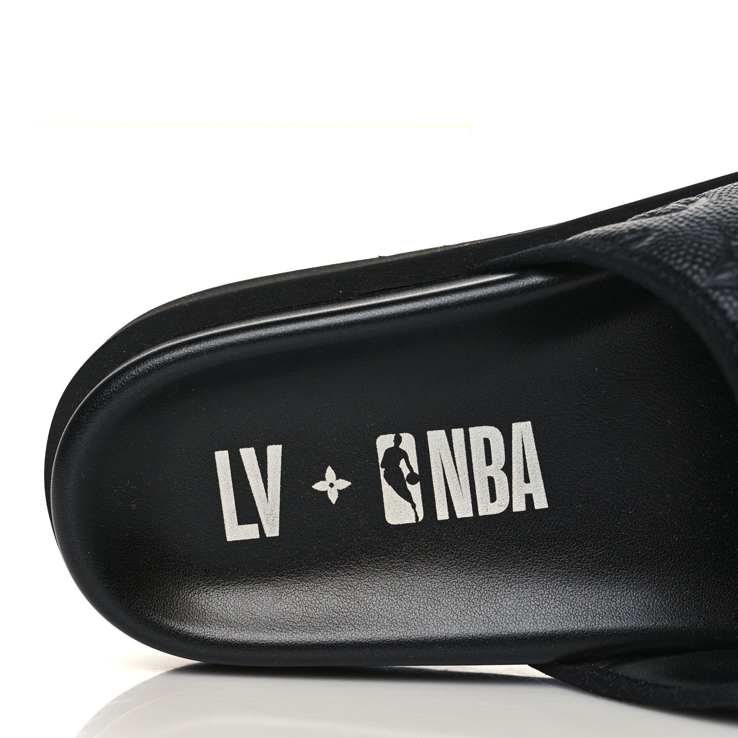 Louis Vuitton X NBA Calfskin Monogram Embossed Mens Miami Mule 9 Black 7 of 9