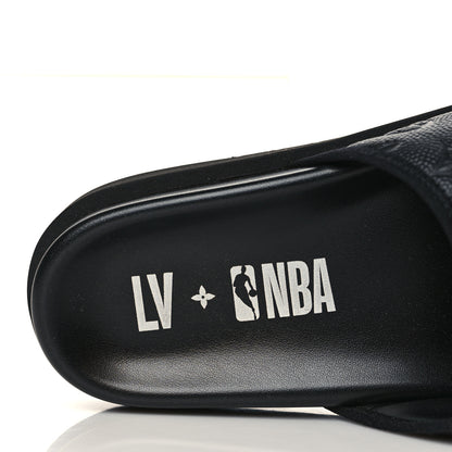 Louis Vuitton X NBA Calfskin Monogram Embossed Mens Miami Mule 9 Black 7 of 9