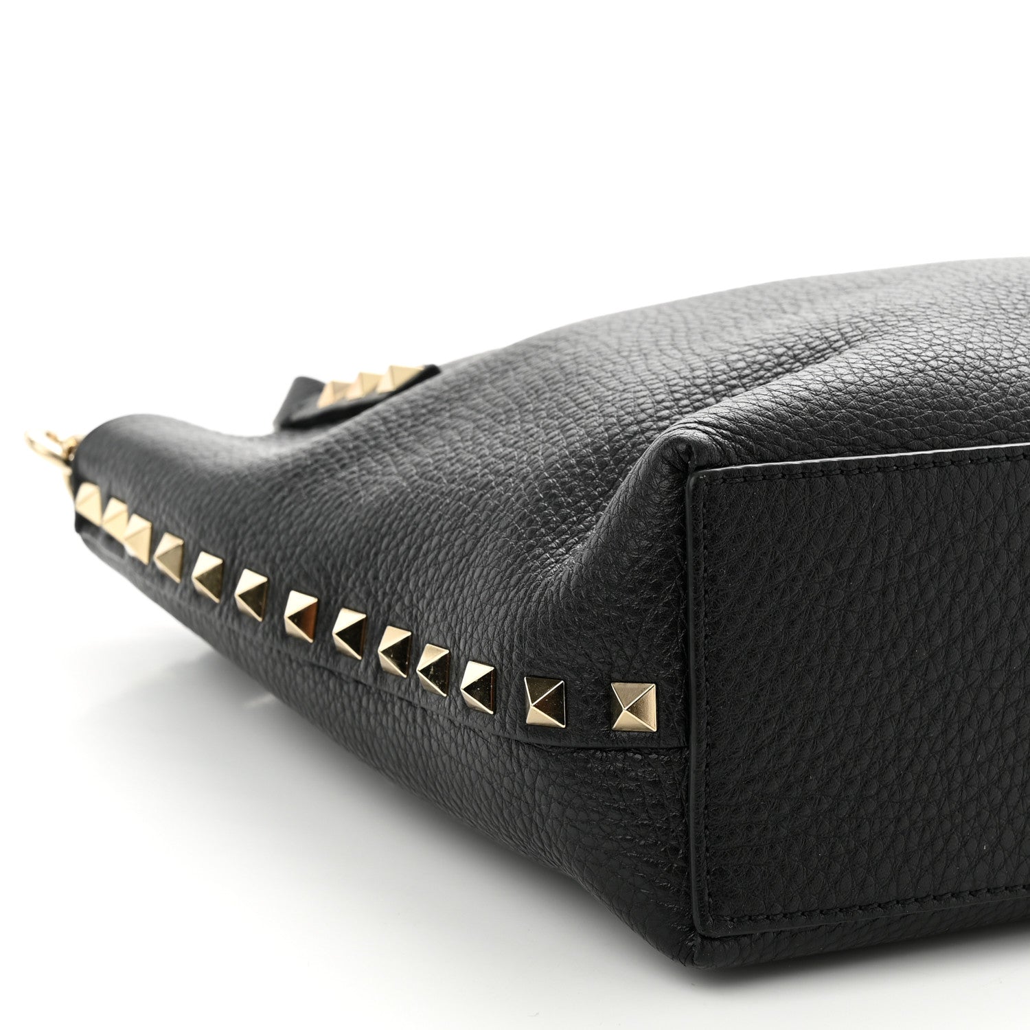 Valentino Garavani Grained Calfskin Small Rockstud Flip Lock Tote Black Rose Quartz 8 of 9