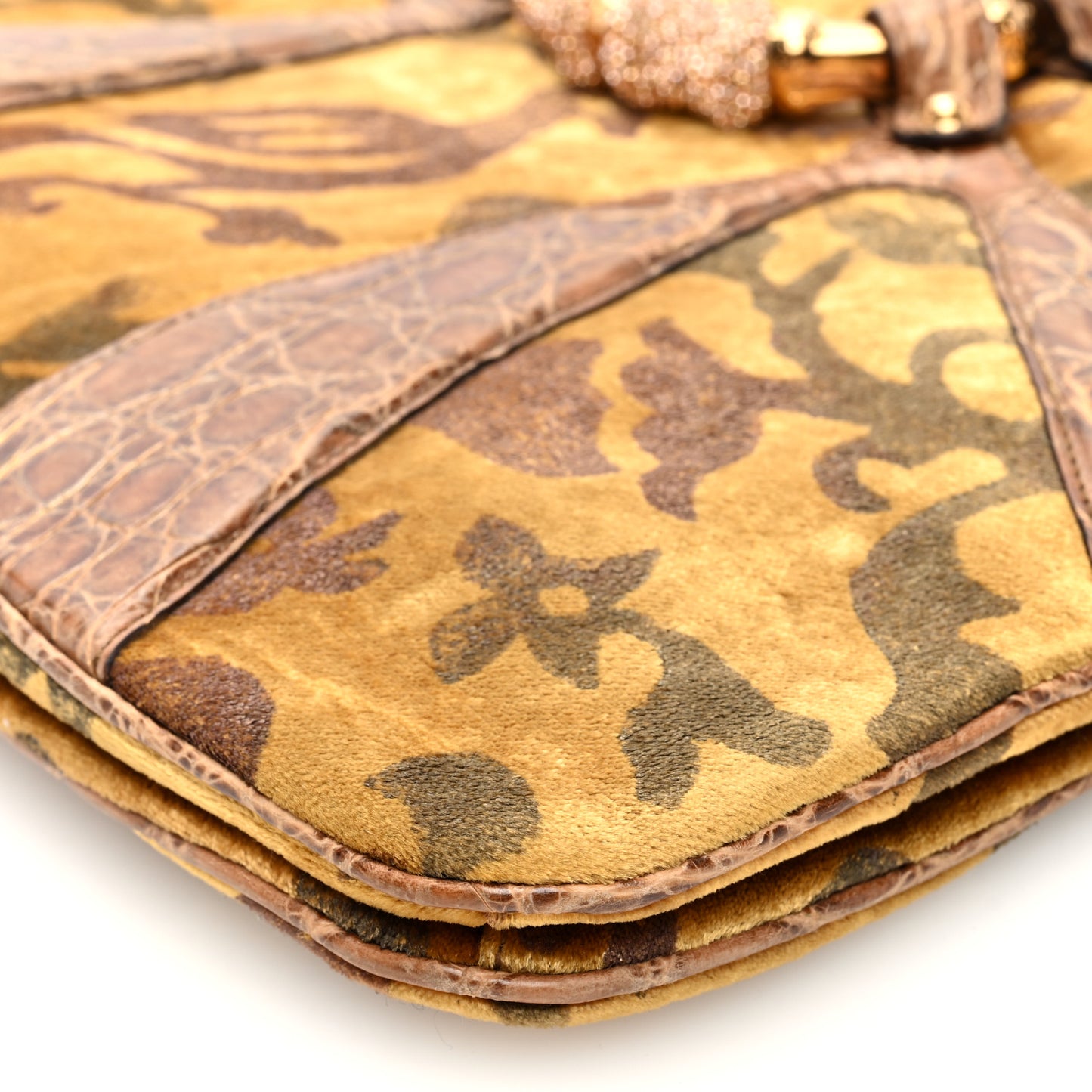 Velvet Alligator Tom Ford Jeweled Dragon Shoulder Bag Gold