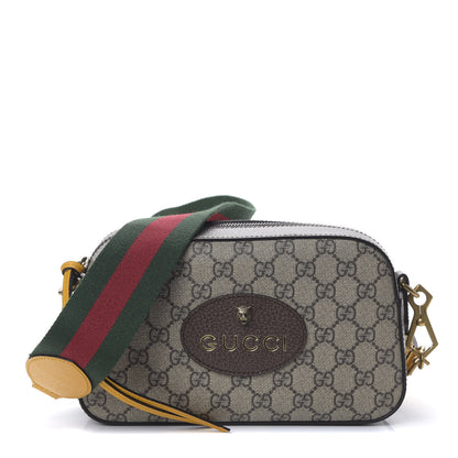 Gucci GG Supreme Monogram Web Neo Vintage Shoulder Bag Beige New Acero Crop 1 of 9