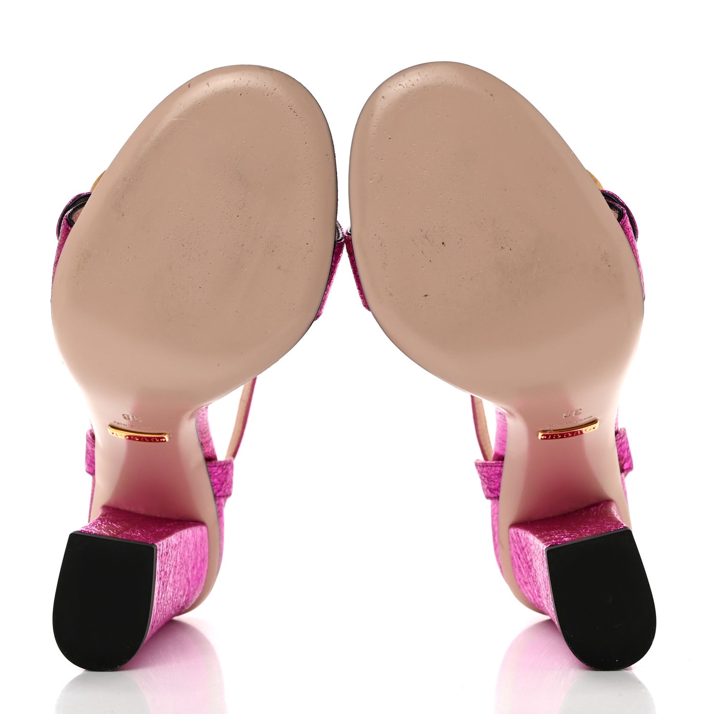 Galassia GG Marmont Ankle Wrap 105mm Sandals 38 Fuxia