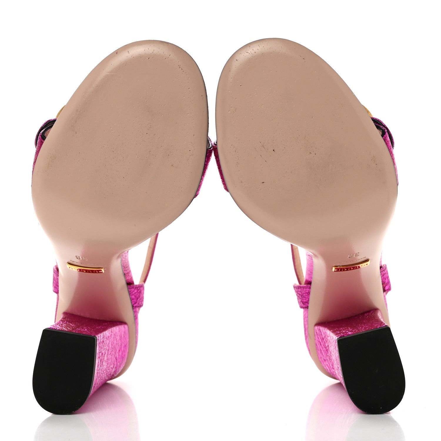 Gucci Galassia GG Marmont Ankle Wrap 105mm Sandals 38 Fuxia 5 of 9