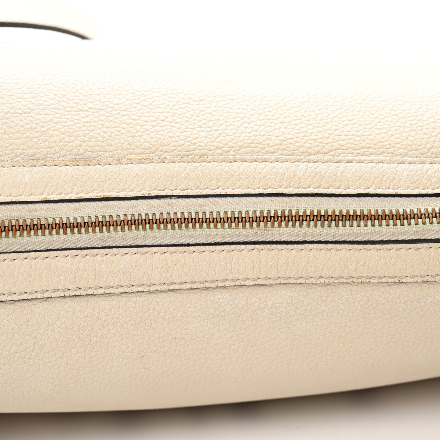 Grained Calfskin Logo Half Moon Hobo White
