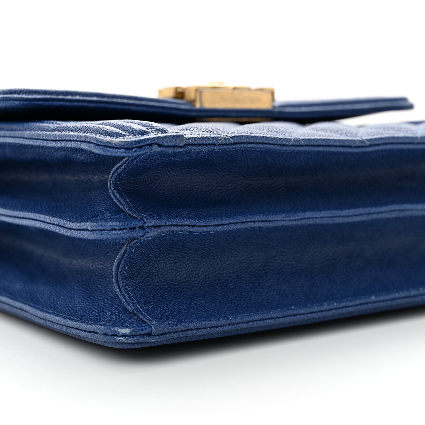 Caviar Quilted Maxi North South Boy Flap Blue