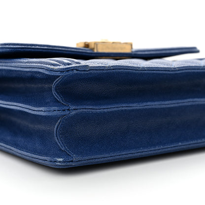 Chanel Caviar Quilted Maxi North South Boy Flap Blue 9 of 12