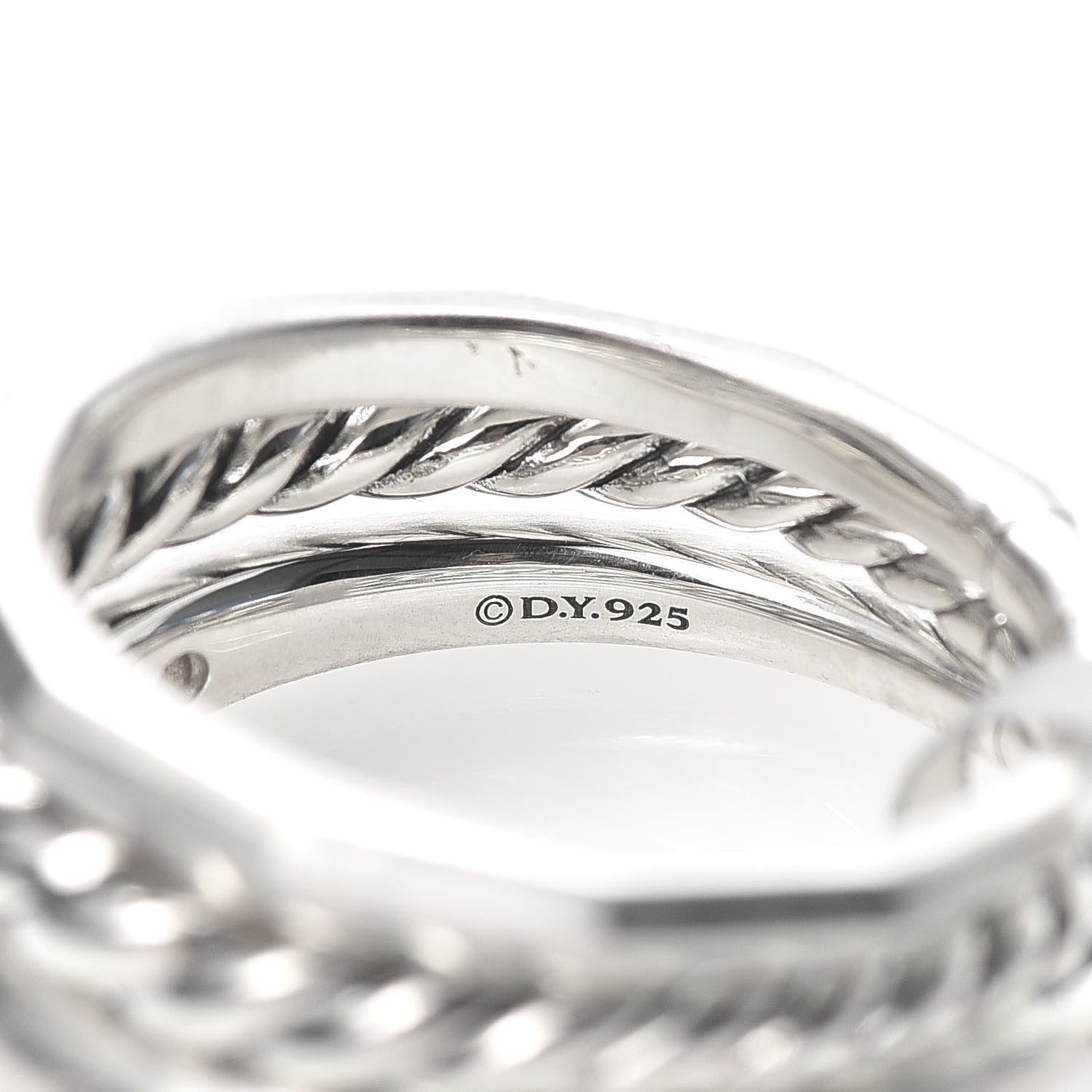 David Yurman Sterling Silver Diamond 9mm Stax Narrow Ring 54 7 5 of 5