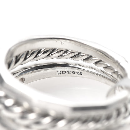 David Yurman Sterling Silver Diamond 9mm Stax Narrow Ring 54 7 5 of 5