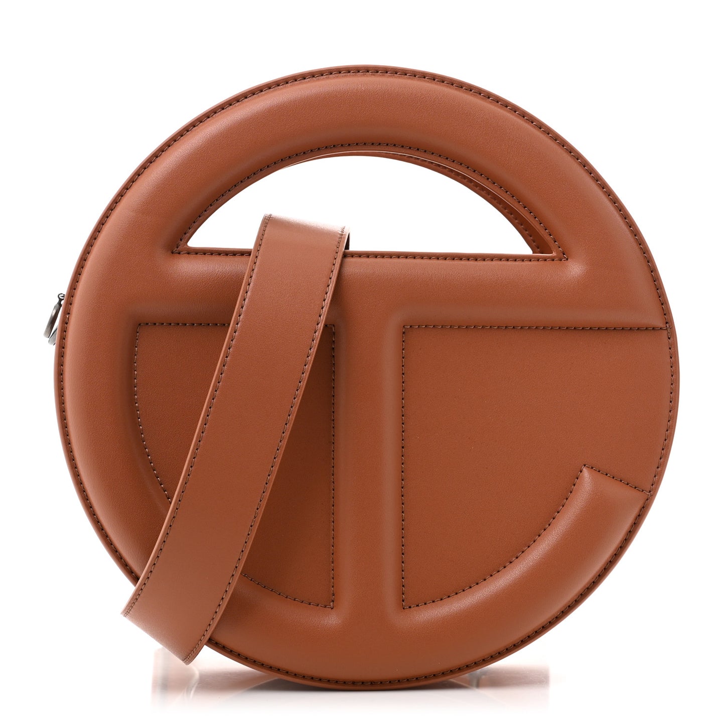 Vegan Leather Round Circle Bag Tan