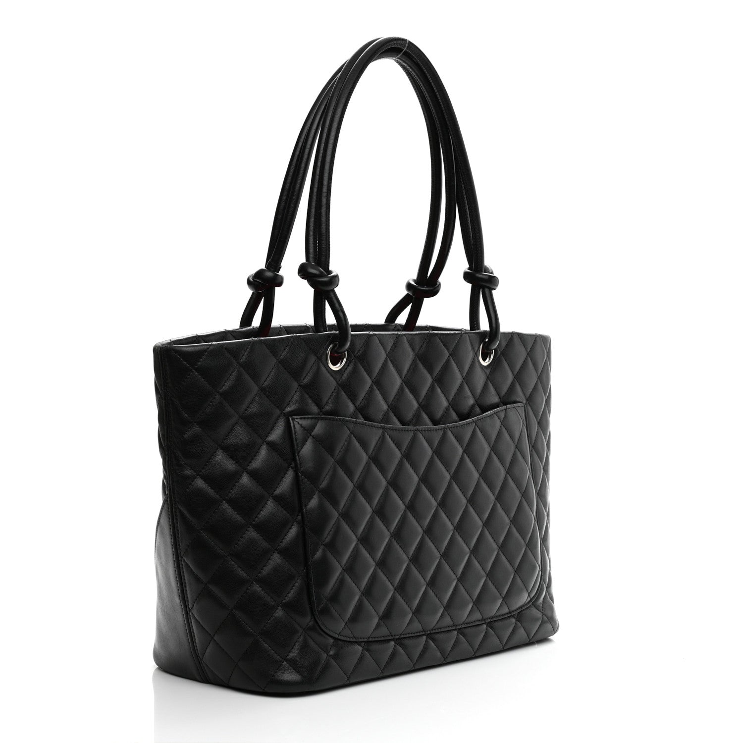 Chanel Calfskin Quilted Large Cambon Tote Black White 3 of 13