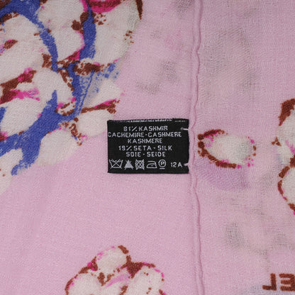 Chanel Cashmere Silk Camellia Scarf Shawl 6 of 6