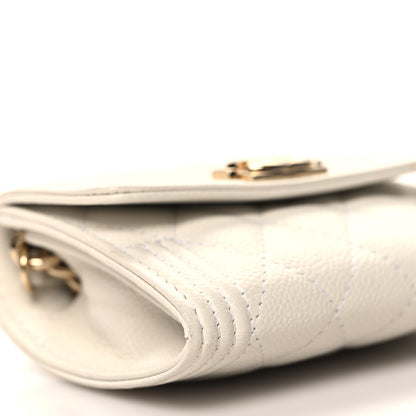 Chanel Caviar Quilted Boy Card Holder On Chain White 10 of 12