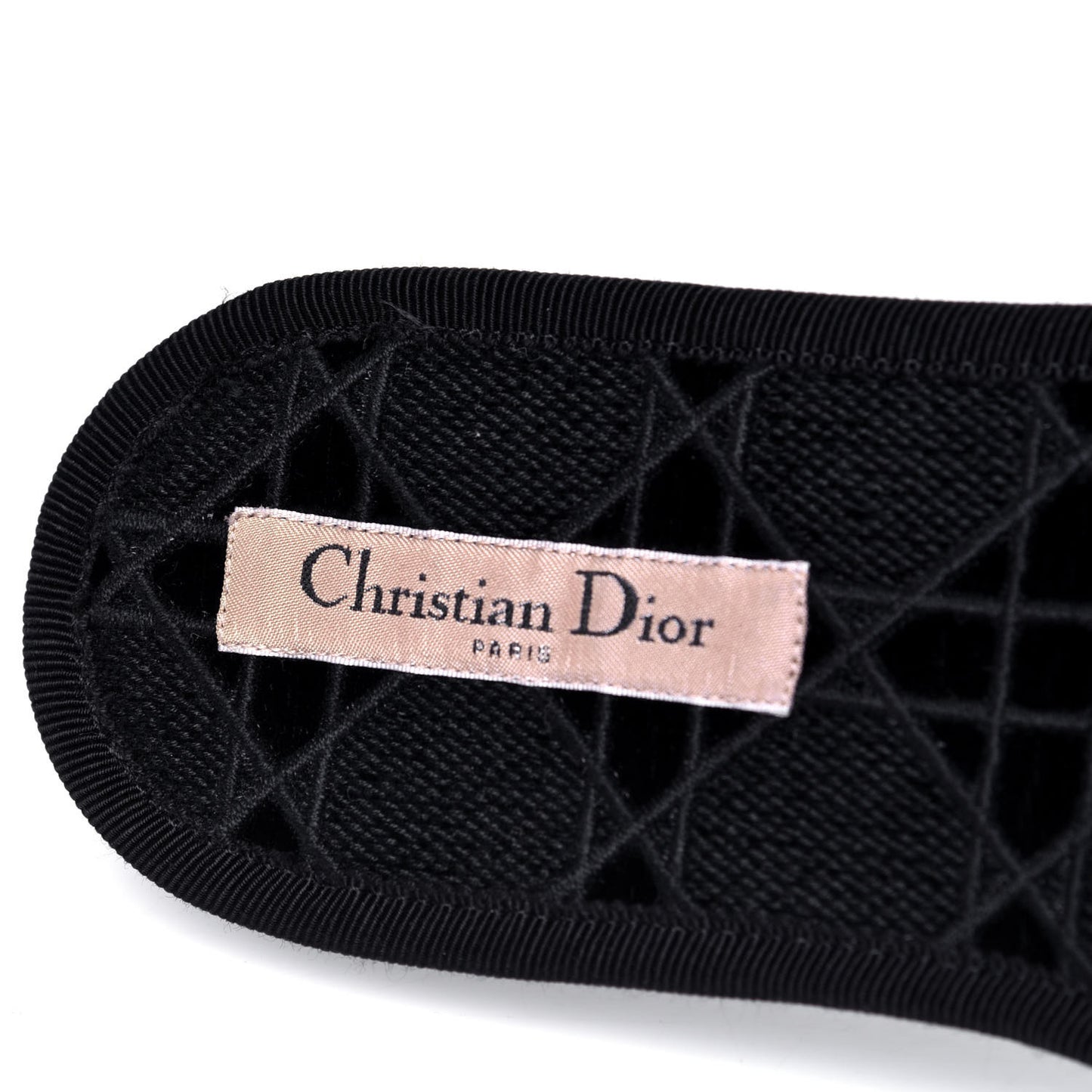Velvet Cannage Chez Moi Slide Sandal 40 Black