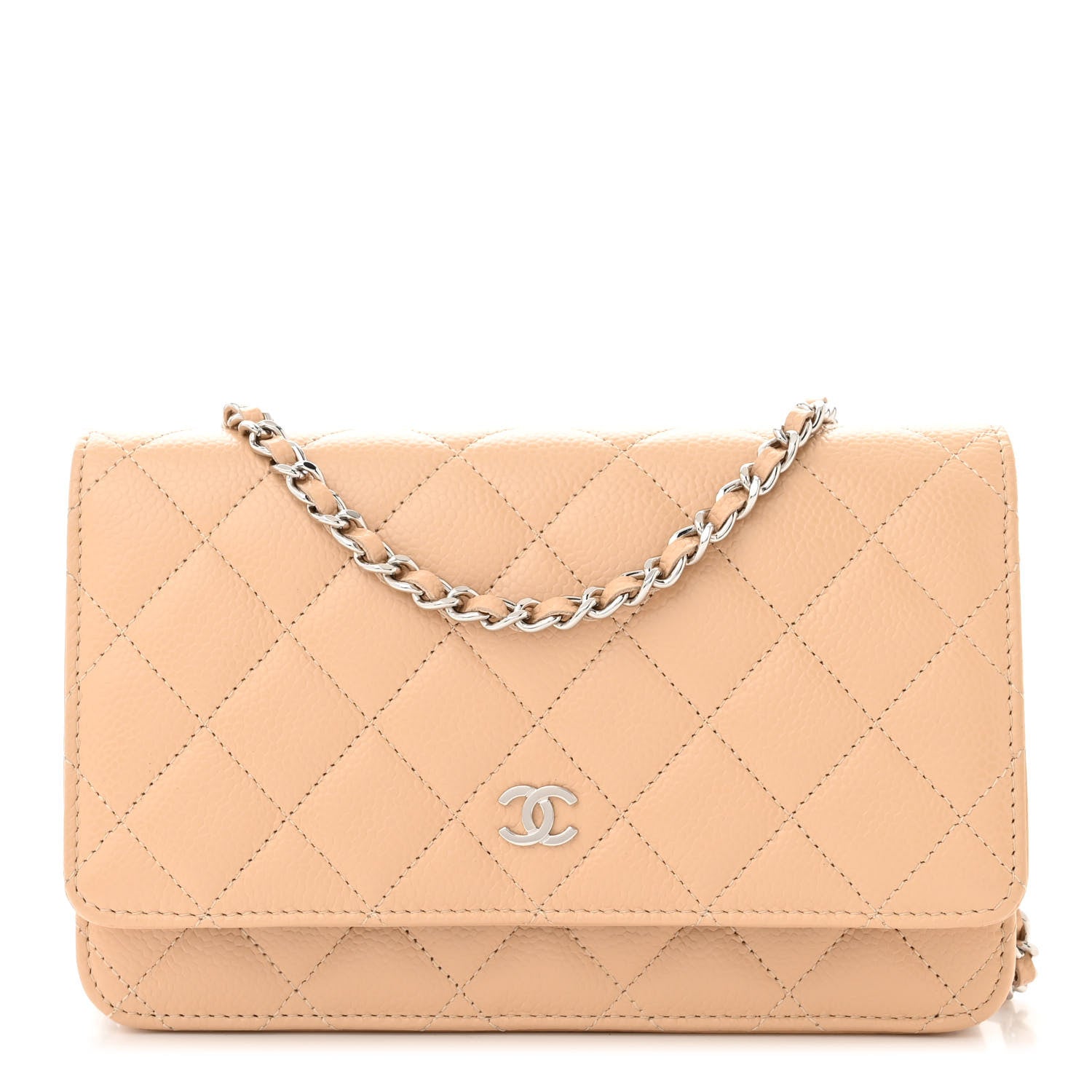 Chanel Caviar Quilted Wallet On Chain WOC Beige 1 of 11