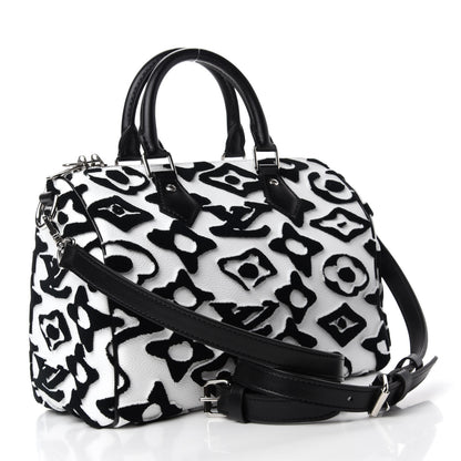 Louis Vuitton X UF Tufted Monogram Speedy Bandouliere 25 White Black 3 of 10