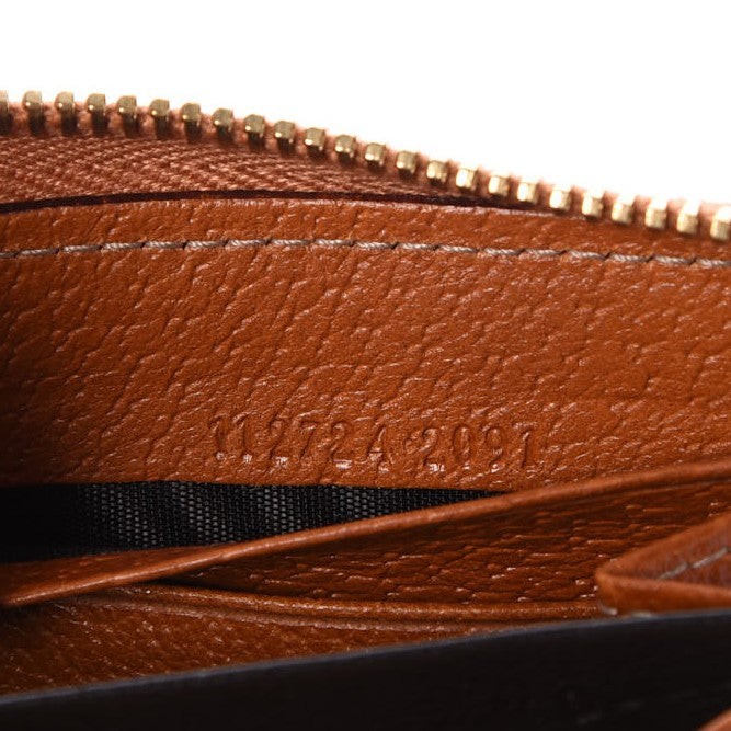 Monogram Metal Bar Zip Around Wallet Tan