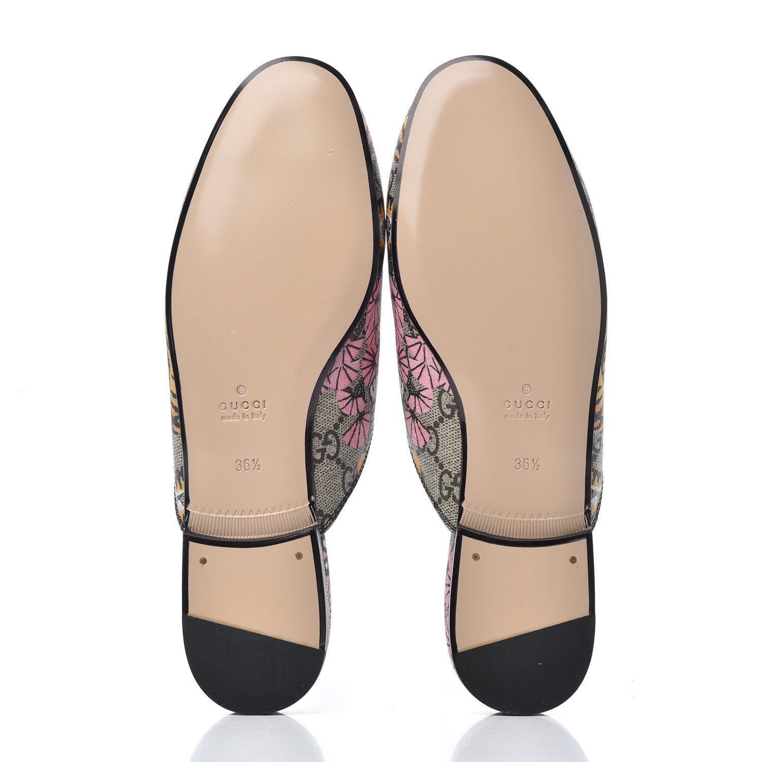 Gucci GG Supreme Monogram Bengal Womens Princetown Slippers 36.5 Beige Crop Pink 5 of 11