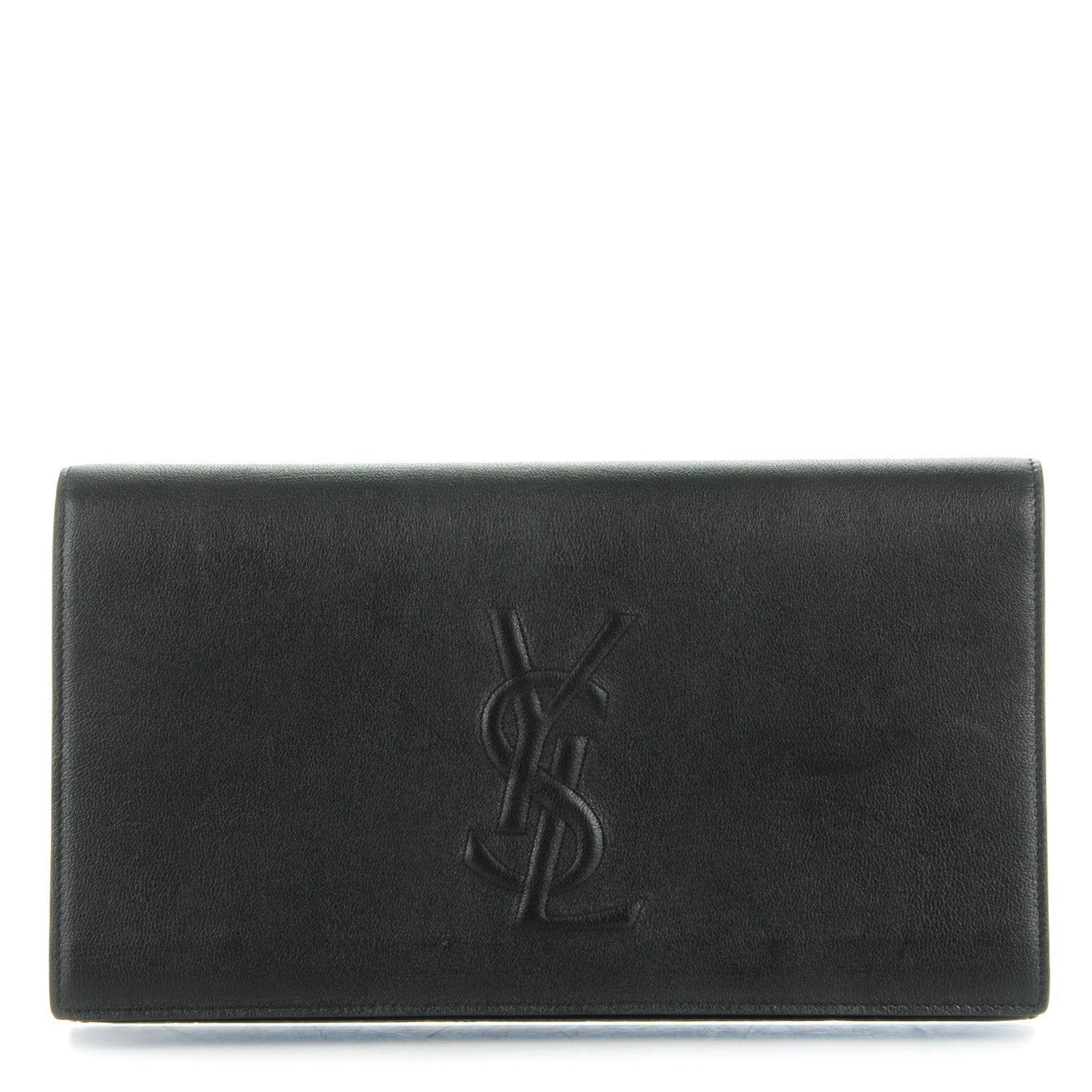Saint Laurent Calfskin Monogram Large Belle De Jour Clutch Black 1 of 8