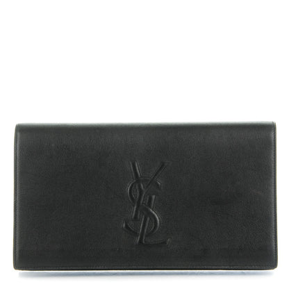 Saint Laurent Calfskin Monogram Large Belle De Jour Clutch Black 1 of 8