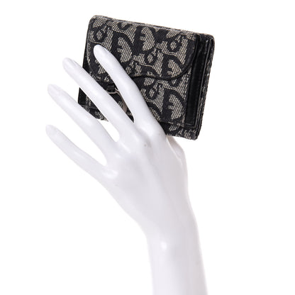 Christian Dior Monogram Compact Saddle Wallet Black 2 of 6
