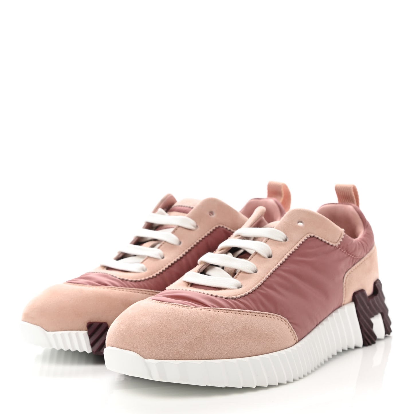 Parachute Fabric Suede Goatskin Bouncing Sneakers 36.5 Rose Rose Opaline